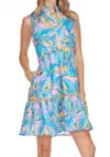 Joy Joy Trim Sleeveless Dress In Tropical Palm In Multi