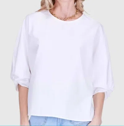 Joy Joy Twisted Cuff Top In White