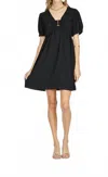 Joy Joy V-neck Ring Dress In Black In Black