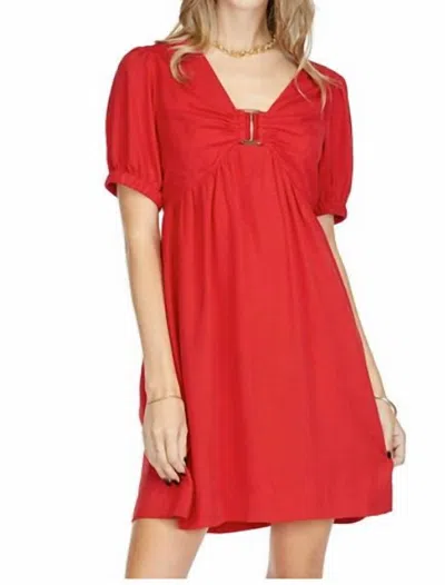 Joy Joy V Neck Ring Dress In Red