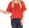 Joy Joy Viola Top In Red In Orange