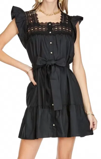 Joy Joy Women's Lacey Dress In Black