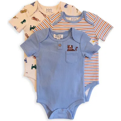 Joy Just Organic You Babies'  Assorted 3-pack Organic Cotton Bodysuits