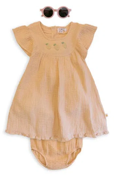 Joy Just Organic You Babies'  Organic Cotton Gauze Dress, Bloomers & Sunglasses Set