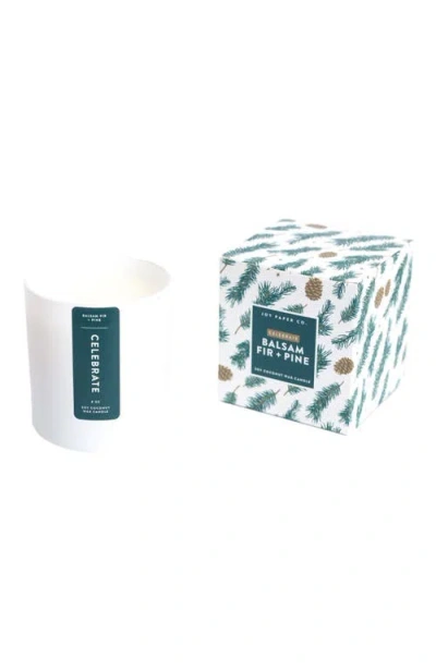 Joy Paper Co. Celebrate Balsam Fir Pine Christmas Tree Coconut Soy Candle In Balsam Fir + Pine