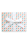 Joy Paper Co. Holiday Checkered Wrapping Paper In Checkered Coral, Teal