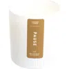 Joy Paper Co. Pause Leather Suede Coconut Soy Candle In White With Gold