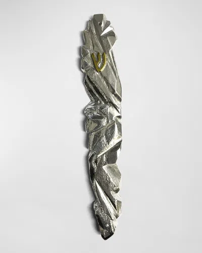 Joy Stember Metal Arts Studio Carved Pewter Deco Mezuzah By Joy Stember