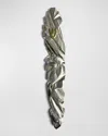 Joy Stember Metal Arts Studio Carved Pewter Deco Mezuzah By Joy Stember In Pewter And Brass