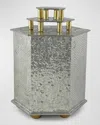 Joy Stember Metal Arts Studio Dinah Collection Hexagonal Tzedakah Box By Joy Stember In Pewter And Brass
