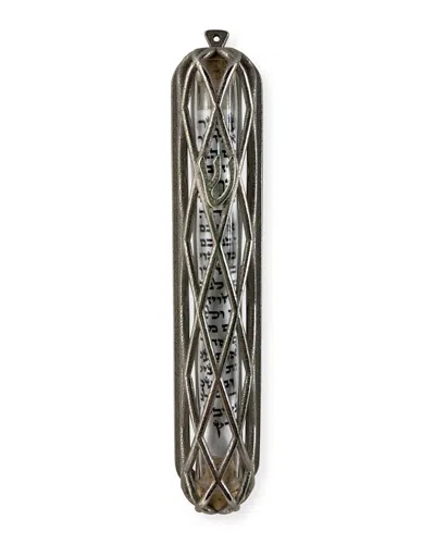 Joy Stember Metal Arts Studio Long Noah 3d Printed Mezuzah In Nickel