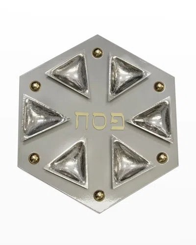 Joy Stember Metal Arts Studio Magnetic Passover Seder Plate By Joy Stember In Pewter And Brass
