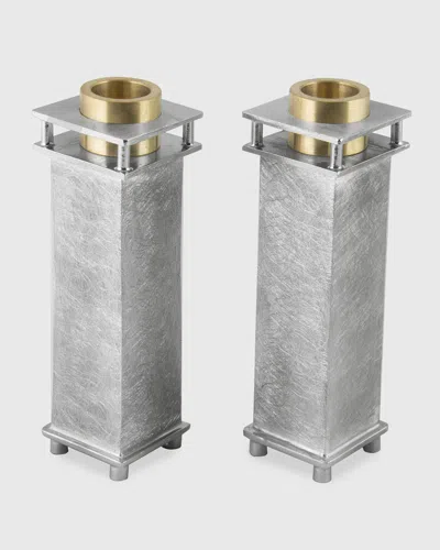 Joy Stember Metal Arts Studio Medium Square Candle Holders, Set Of 2