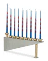 Joy Stember Metal Arts Studio Modern Geometric Menorah In Pewter