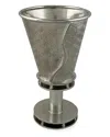 Joy Stember Metal Arts Studio Round Kiddush Cup In Pewter