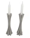 Joy Stember Metal Arts Studio Star Twisted Candle Holders In Pewter