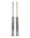 Joy Stember Metal Arts Studio Tall Square Candle Holders, Set Of 2 In Large Pebble