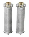 Joy Stember Metal Arts Studio Tall Square Candle Holders, Set Of 2 In Sanded