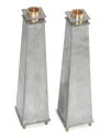 Joy Stember Metal Arts Studio Tall Tapered Candle Holders, Set Of 2 In Sanded