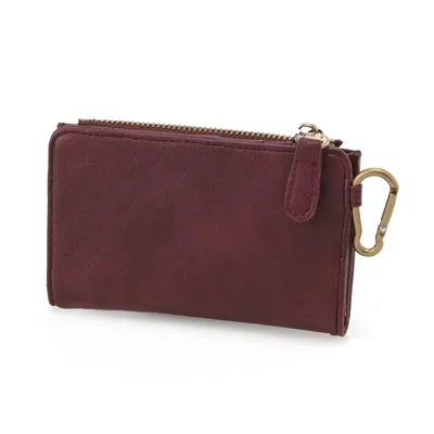 Joy Susan Bobbie Bifold Wallet W/ Carabiner In Purple