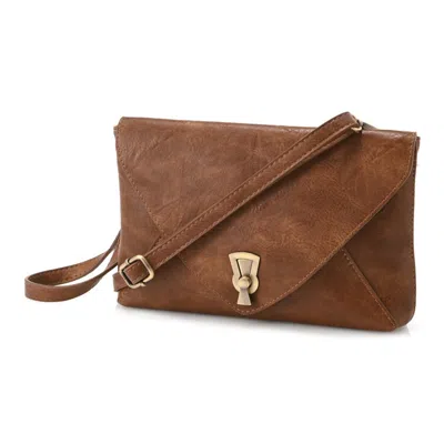 Joy Susan Claudia Keyhole Turnlock Convertible Envelope Bag In Sand