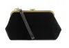 Joy Susan Velvet Frame Lock Convertible/crossbody In Black In Black