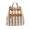 Joy Susan Women's Awning Stripe Canvas Backpack In Neutral In Beige