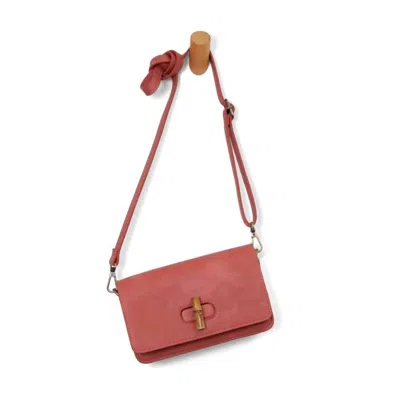 Joy Susan Women's Bonnie Mini Organizer Bamboo Turnlock Crossbody Bag In Coral In Pink