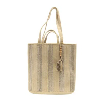 Joy Susan Women's Jude Neutral Stripe Tote Bag In Beige In Sand