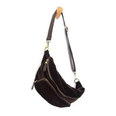 Joy Susan Women's Kira Velvet Sling Belt Bag In Espresso In Brown