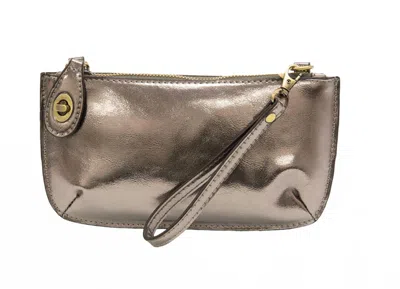 Joy Susan Women's Liquid Metal Mini Crossbody Wristlet In Chrome In Yellow