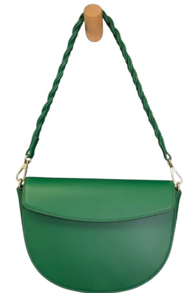 Joy Susan Women's Luna Crescent Crossbody Bag With Braided Handle In Green