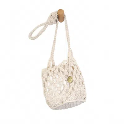 Joy Susan Women's Macrame Crossbody Bag In White Sand