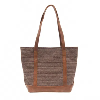 Joy Susan Women's Tia Tweed Pocket Tote Bag In Plum In Beige