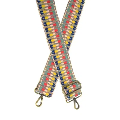 Joy Susan Women's Wide Guitar Straps In Bright Multi Embroidered