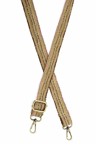 Joy Susan Women's Wide Guitar Straps In Metallic Stitched Multi Row