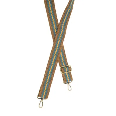 Joy Susan Women's Wide Guitar Straps In Yellow/turquoise Simple Woven In Multi