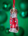 Joy To The World Collectibles Australian Shepherd Counting Sheep Pajamas Christmas Ornament In Red