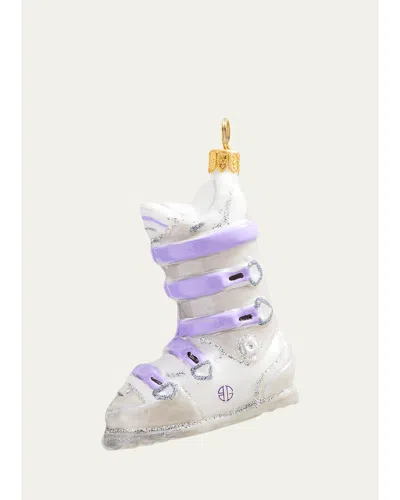 Joy To The World Collectibles Bg Ski Boot Christmas Ornament In White