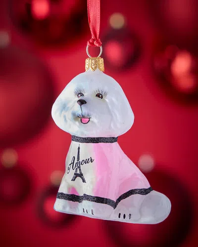 Joy To The World Collectibles Bichon Frise In Parisian T-shirt Christmas Ornament In Multi