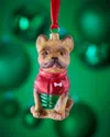 Joy To The World Collectibles French Bulldog Cream In Puffer Coat Christmas Ornament In Multi