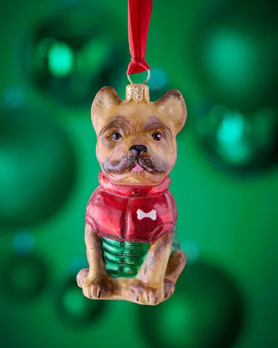 Joy To The World Collectibles French Bulldog Cream In Puffer Coat Christmas Ornament In Multi