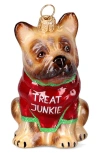 Joy To The World Collectibles French Bulldog Treat Junkie Glass Ornament In Multi