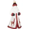 Joy To The World Collectibles Glitterazzi Reindeer Santa Glass Ornament In Multi