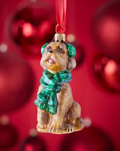 Joy To The World Collectibles Golden-doodle With Ear Muffs & Scarf Christmas Ornament In Multi