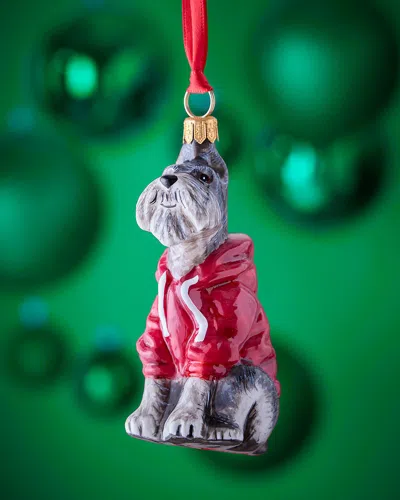 Joy To The World Collectibles Gray Schnauzer In Thick Hoodie Christmas Ornament In Multi