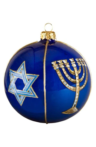 Joy To The World Collectibles 'judaica' Round Ball Decoration In Blue