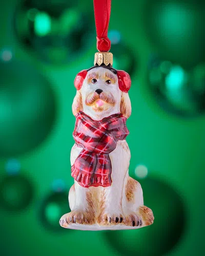 Joy To The World Collectibles Labradoodle In Ear Muffs And Bushy Scarf Christmas Ornament In Multi