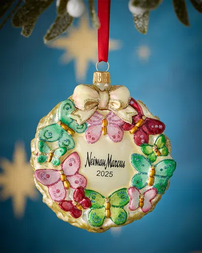 Joy To The World Collectibles Neiman Marcus Butterfly Wreath Christmas Ornament In Multi
