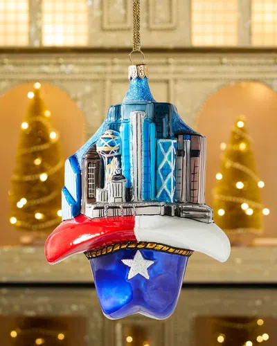Joy To The World Collectibles Nm Dallas Skyline Christmas Ornament In Blue